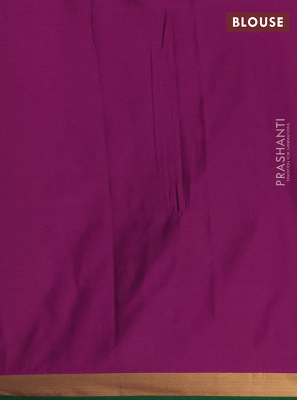 Semi soft silk saree coffee brown and green magenta pink with allover zari checks & buttas and rich zari woven border