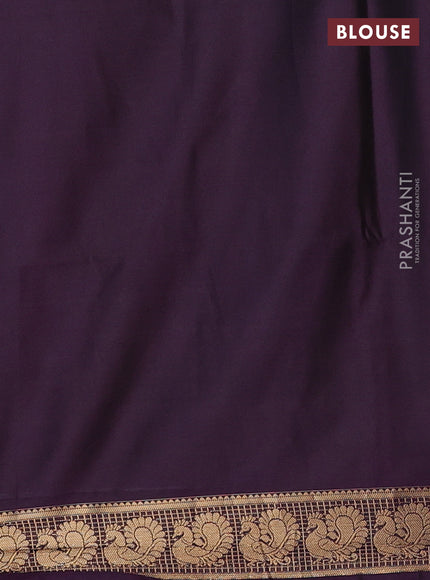 Semi soft silk saree grey and purple with allover zari checks & buttas and zari woven border