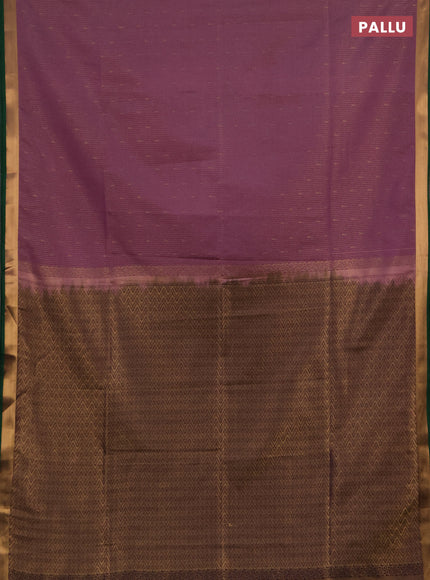 Semi soft silk saree mauve pink and green with allover small zari checks & buttas and zari woven border