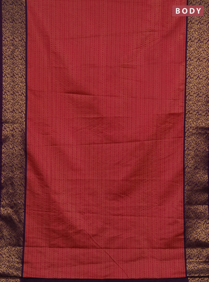 Semi soft silk saree pink and purple with allover zari brocade weaves and zari woven border