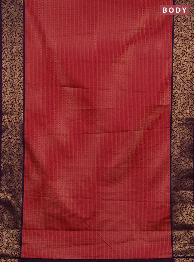 Semi soft silk saree pink and purple with allover zari brocade weaves and zari woven border