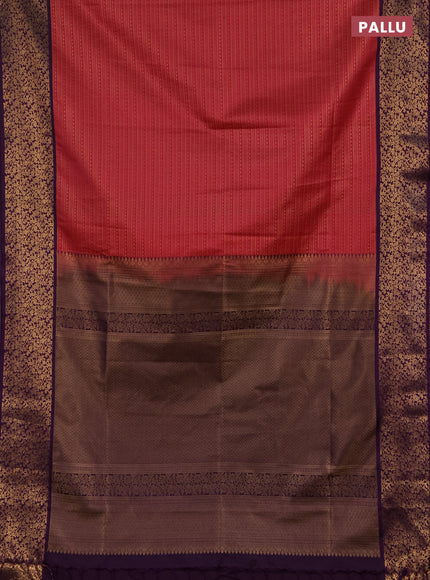 Semi soft silk saree pink and purple with allover zari brocade weaves and zari woven border
