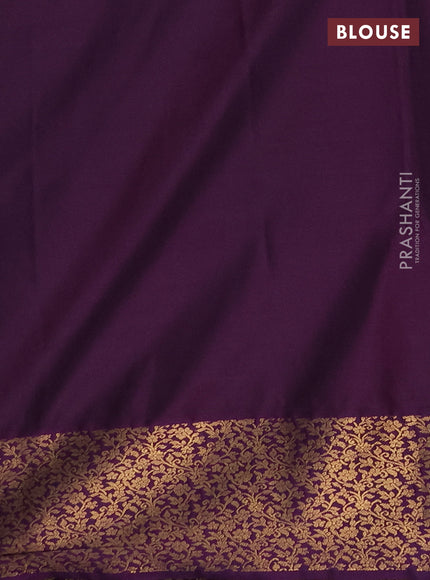 Semi soft silk saree pink and purple with allover zari brocade weaves and zari woven border