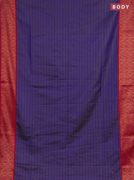 Semi soft silk saree blue and pink with allover zari brocade weaves and zari woven border