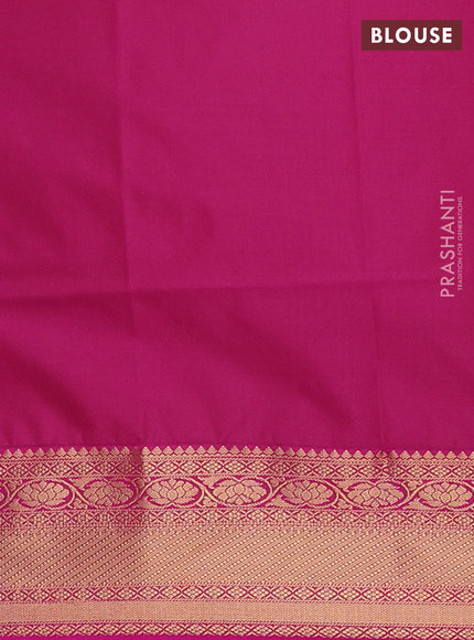 Semi soft silk saree teal blue and pink with allover zari woven buttas and zari woven border