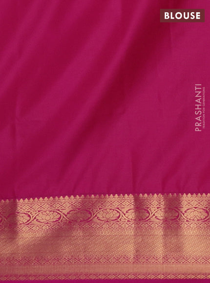 Semi soft silk saree teal blue and pink with allover zari woven buttas and zari woven border