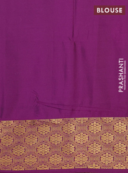 Semi soft silk saree blue and purple with allover zari checks & buttas and zari woven border