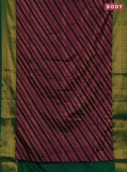Semi soft silk saree purple and green with allover zari weaves and zari woven border