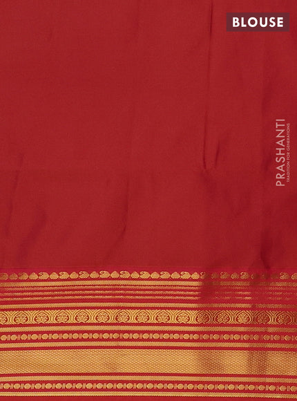 Semi soft silk saree blue and dual shade of pinkish orange with allover zari woven buttas and zari woven border