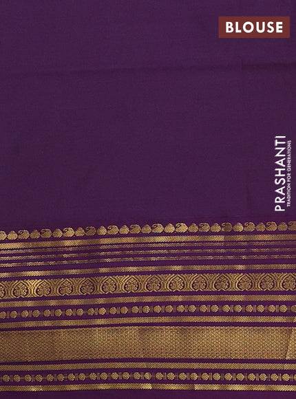 Semi soft silk saree teal shade and purple with allover zari woven buttas and zari woven border