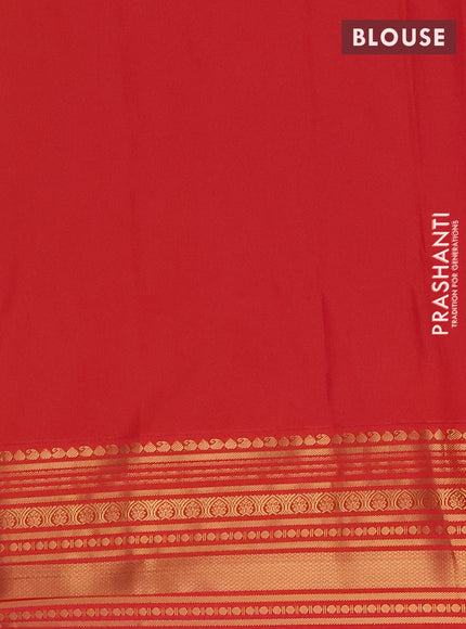 Semi soft silk saree beige and dual shade of red with allover zari woven buttas and zari woven border