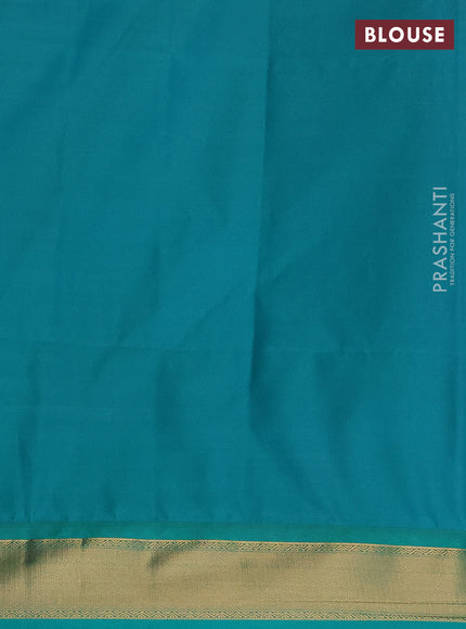 Semi soft silk saree purple and teal green with allover zari woven buttas and rich zari woven border
