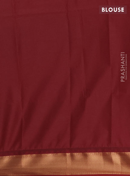 Semi soft silk saree peacock green and maroon with allover zari woven buttas and rich zari woven border