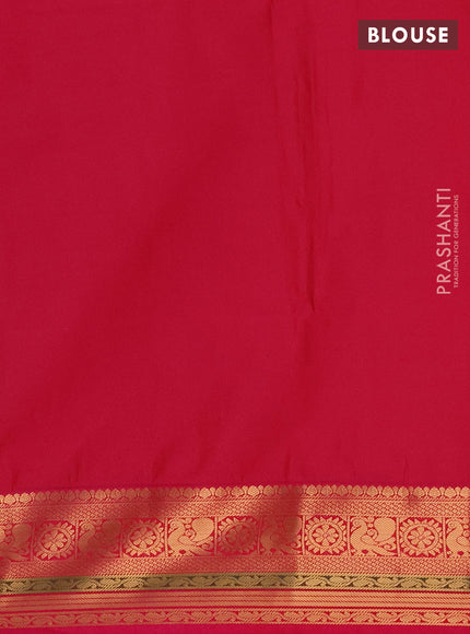 Semi soft silk saree navy blue and dual shade of reddish pink with allover zari woven buttas and zari woven border