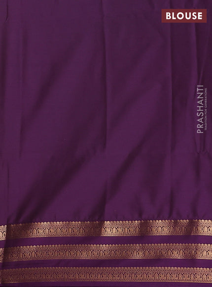 Semi soft silk saree beige and purple with allover zari woven buttas and zari woven border