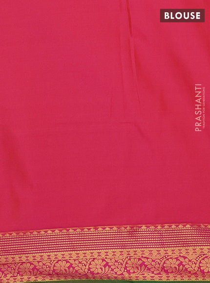 Semi soft silk saree teal blue and pink with allover zari woven buttas and zari woven border
