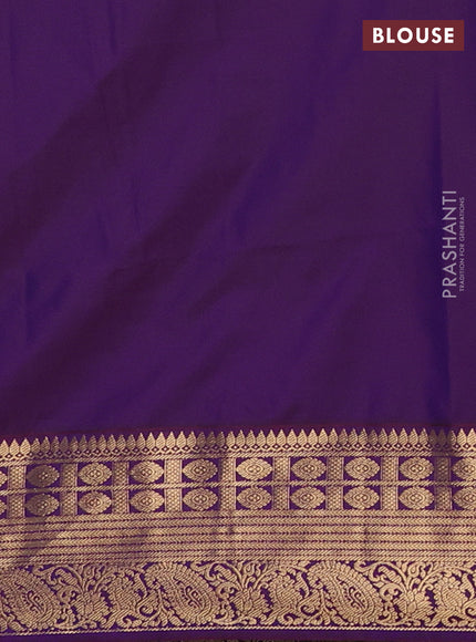 Semi soft silk saree teal green and purple with allover zari weaves & buttas and zari woven border