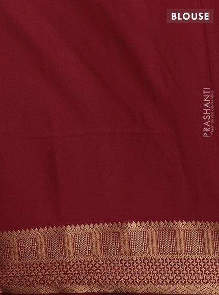 Semi soft silk saree mustard green and maroon with allover zari woven buttas and zari woven border