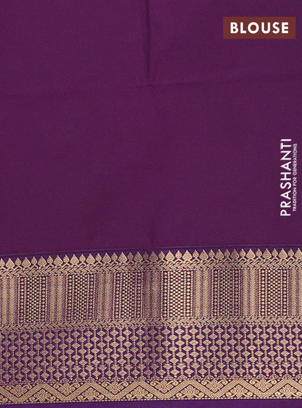 Semi soft silk saree pink and purple with allover zari woven buttas and zari woven border