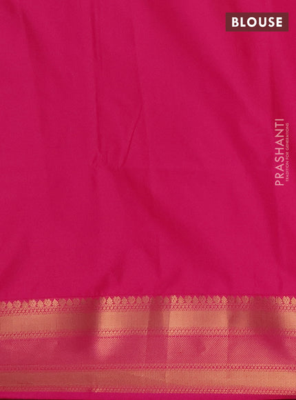 Semi soft silk saree light green and pink with allover zari weaves & paisley buttas and zari woven border
