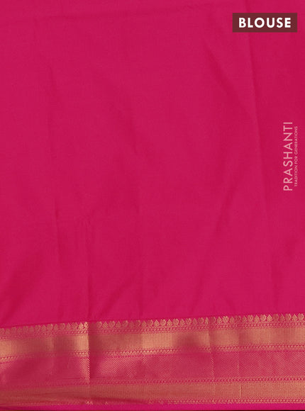 Semi soft silk saree mustard yellow and pink with allover zari weaves & paisley buttas and zari woven border