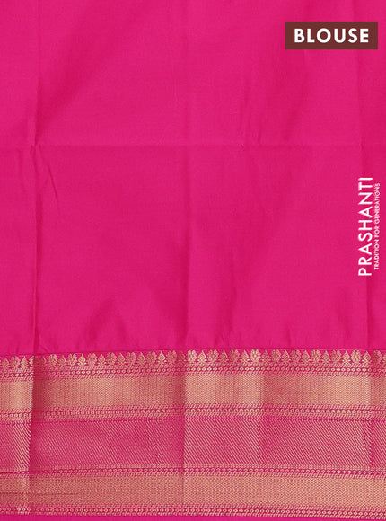 Semi soft silk saree beige and pink with allover zari weaves & paisley buttas and zari woven border