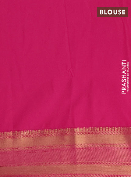 Semi soft silk saree purple and pink with allover zari weaves & paisley buttas and zari woven border
