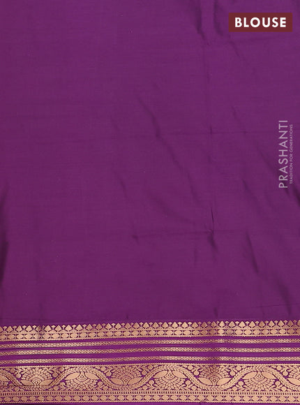 Semi soft silk saree red and purple with allover silver & gold zari woven buttas and zari woven border