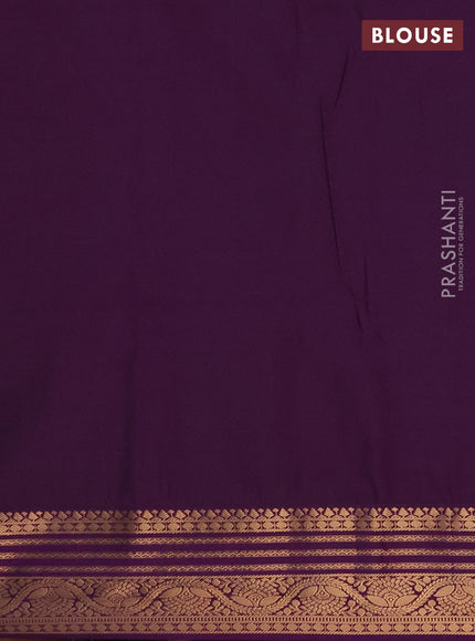 Semi soft silk saree mustard yellow and purple with allover silver & gold zari woven buttas and zari woven border