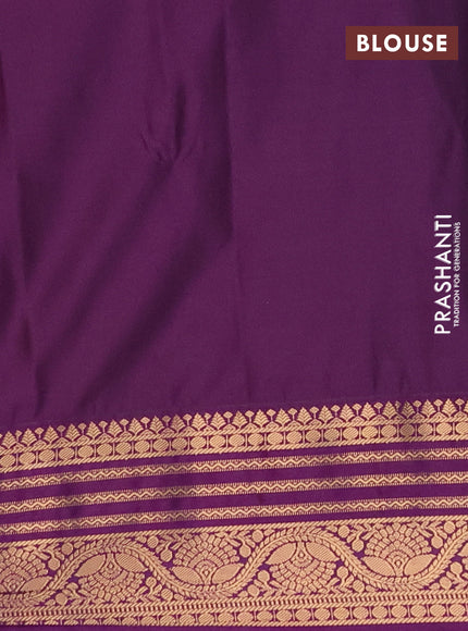 Semi soft silk saree red and purple with allover silver & gold zari woven buttas and zari woven border
