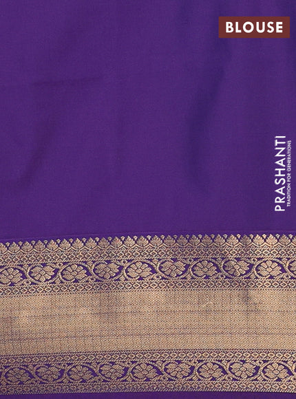 Semi soft silk saree pink and purple with allover zari woven buttas and zari woven border