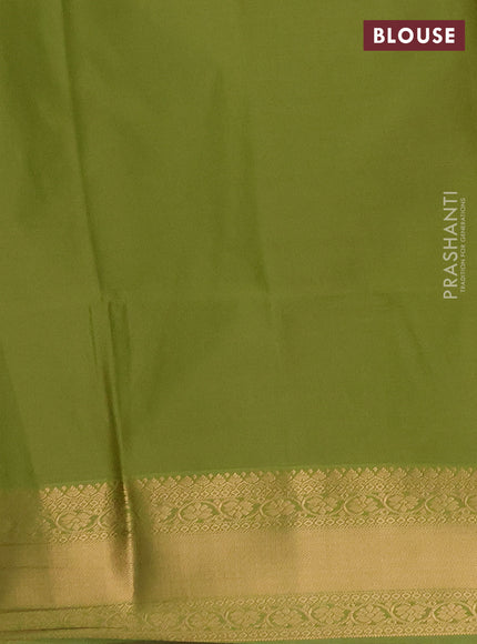 Semi soft silk saree royal blue and green with allover zari woven buttas and zari woven border