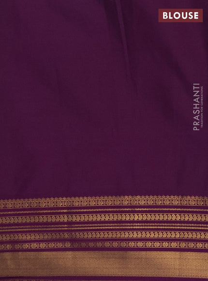 Semi soft silk saree orange and purple with allover zari woven buttas and zari woven border