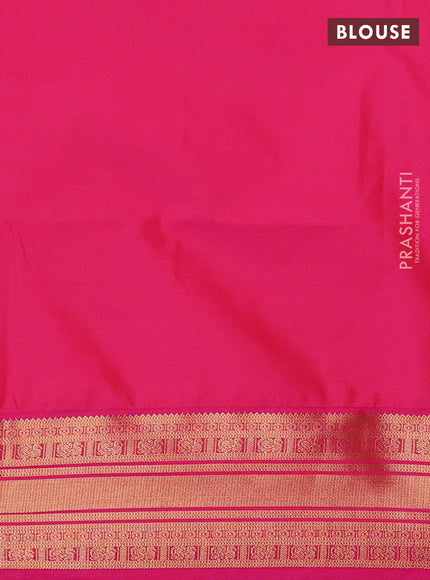 Semi soft silk saree coffee brown and pink with allover zari woven buttas and zari woven border