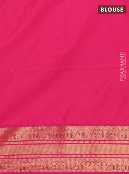 Semi soft silk saree yellow and pink with allover zari woven buttas and zari woven border