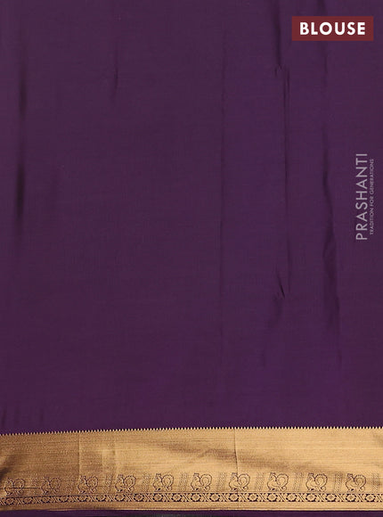 Semi soft silk saree grey shade and purple with allover zari checks & buttas and rich zari woven border