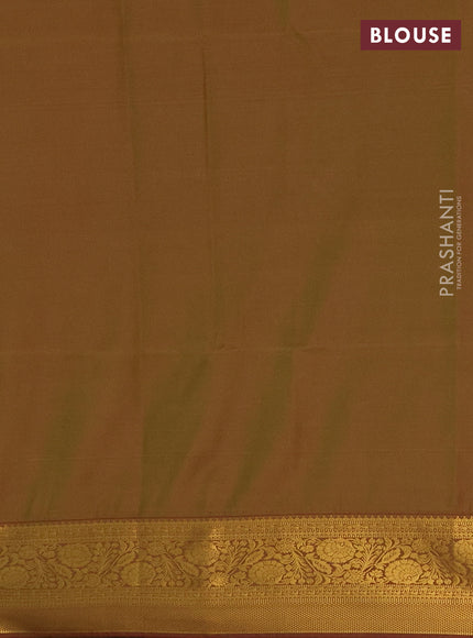 Semi soft silk saree pastel green and mehendi green with silver & gold zari woven buttas and zari woven border