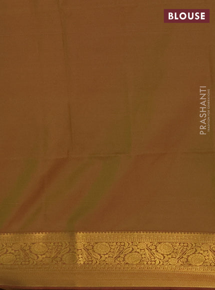 Semi soft silk saree lime green and mehendi green with silver & gold zari woven buttas and zari woven border
