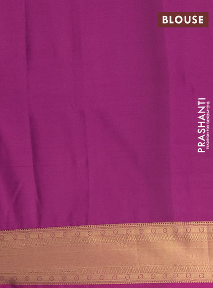 Semi soft silk saree grey and magenta pink with allover zari checks & buttas and zari woven border