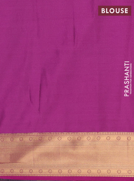 Semi soft silk saree lavender and magenta pink with allover zari checks & buttas and zari woven border