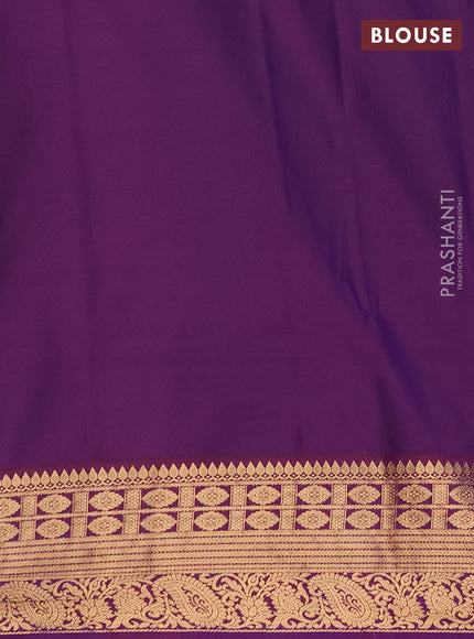 Semi soft silk saree beige and purple with allover zari woven buttas and zari woven border