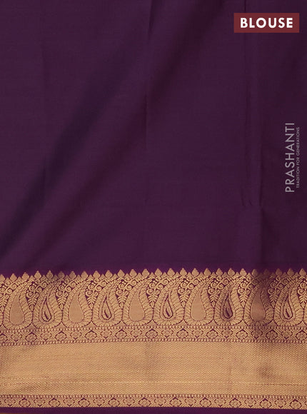 Semi soft silk saree mild pista green and purple with allover silver & gold zari woven buttas and zari woven border