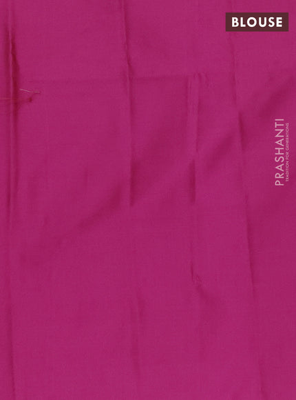 Semi soft silk saree pink with allover small silver zari checked pattern and long zari woven border