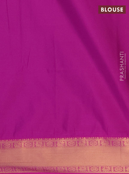 Semi soft silk saree royal blue and magenta pink with allover zari woven buttas and zari woven border