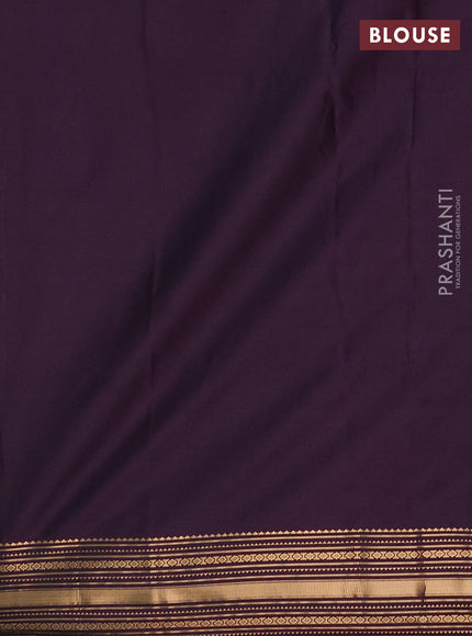 Semi soft silk saree grey and deep purple with allover zari woven buttas and zari woven border