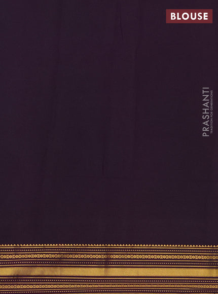 Semi soft silk saree sap green and deep purple with allover zari woven buttas and zari woven border