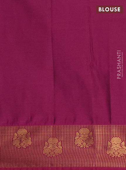 Semi soft silk saree deep maroon and dark magenta pink with allover silver & gold zari woven buttas and zari woven butta border
