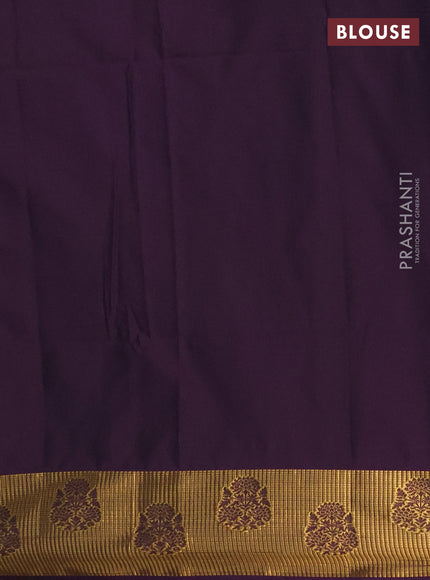 Semi soft silk saree maroon shade and purple with allover silver & gold zari woven buttas and zari woven butta border