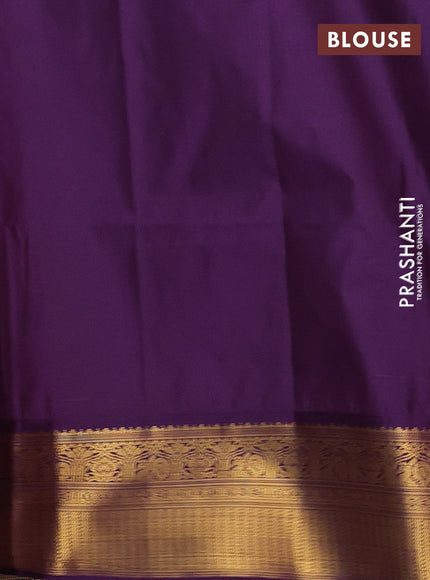 Semi soft silk saree pastel green and purple with allover zari woven buttas and zari woven border