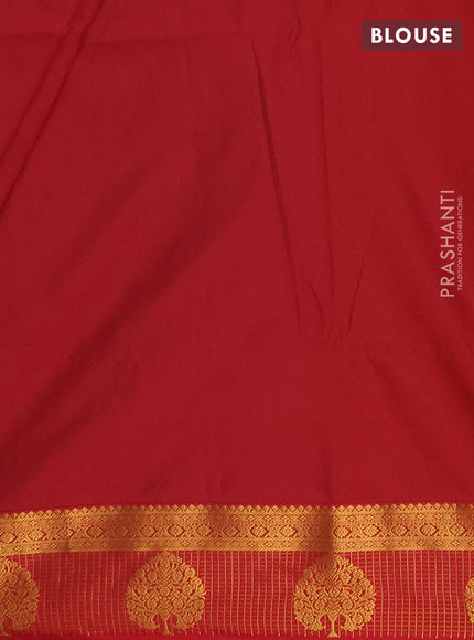 Semi soft silk saree blue and maroon with allover zari weaves & buttas and zari woven butta border